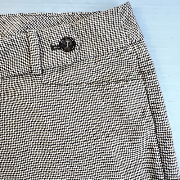 Talbots Heritage Career Pants Women 8 Tan Green Poly Wool Blend Cuffed Work - Picture 5 of 10